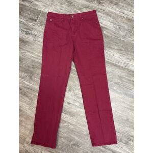 Bandolino Mandie Jeans Sz 8 Burgundy Straight Mid Rise